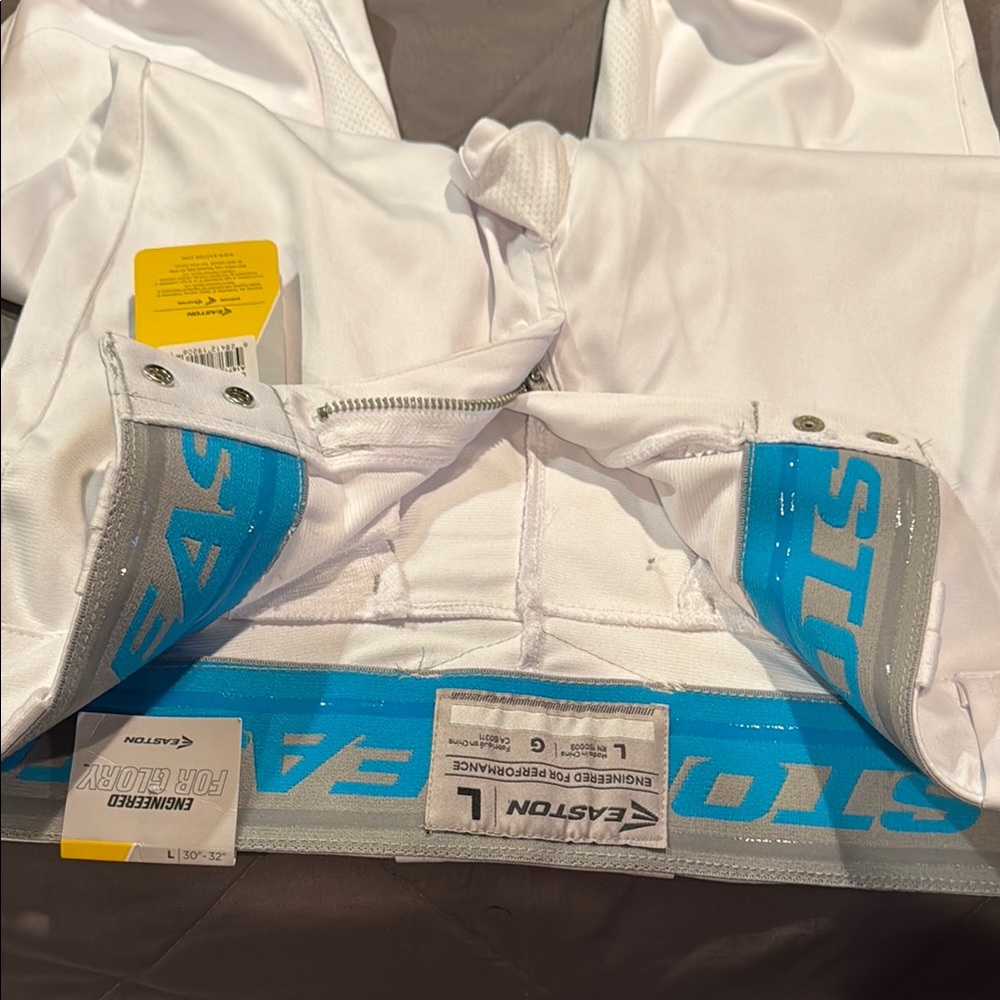 Easton Kids White Baseball Pants - Picture 2 of 3